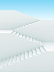 Upstairs growth. Success 3d concept background