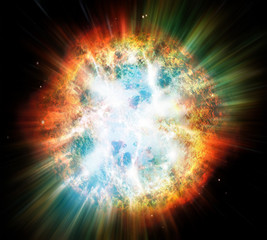Naklejka premium Explosion of planet or star