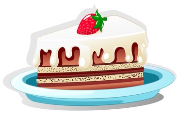 Fetta di Torta Clip Art-Cake Slice-Vector