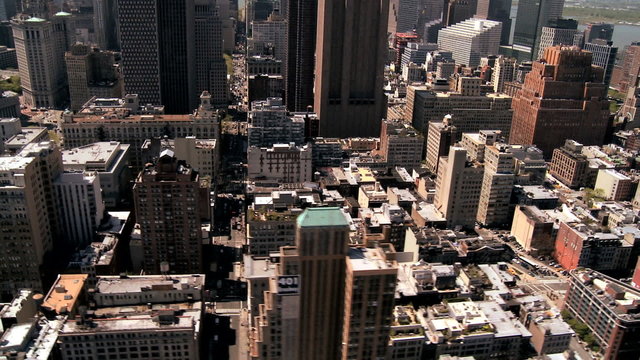 Aerial view of Midtown Manhattan and New York City, America, USA