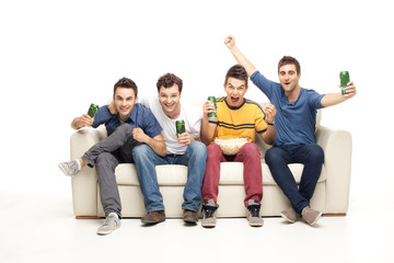 Obraz premium ecstatic young men screaming