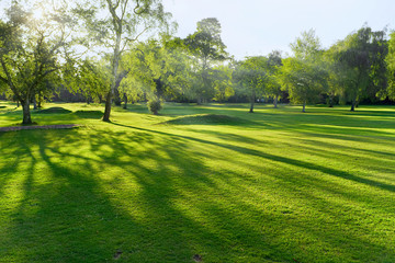 Sunset/sunrise on a British golf course