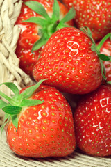 Fresh strawberries in a basket