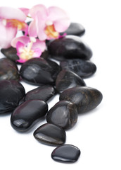black spa stones isolated