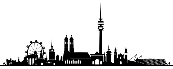 München Architektur Panorama - obrazy, fototapety, plakaty