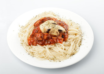 Spaghetti and champignons