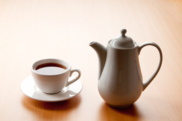 Tea on the wooden table