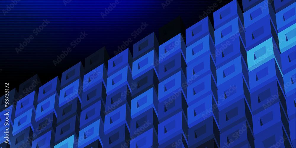 Aufkleber dark blue 3d technologic banner with cell structure