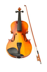 Naklejka na ściany i meble Violin isolated on the white