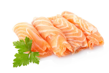 Salmon fish isolated on white, clipping path included