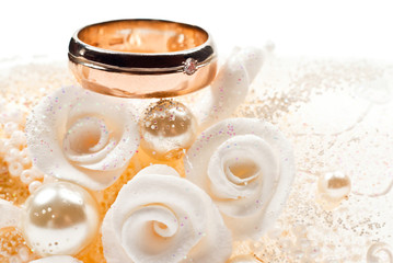 Fototapeta na wymiar Wedding ring with diamond