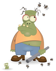 Cartoon zombie isolated on white background #1