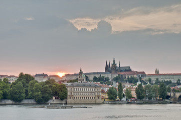 Naklejka premium Prague Castle over Vltava River