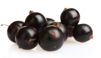 fresh blackcurrant isolated on white