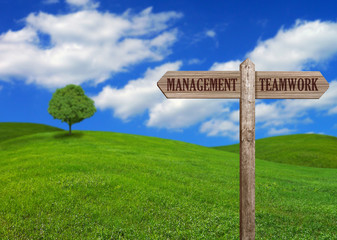 Country Sign Post - Management & Teamwork