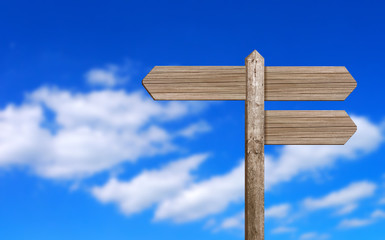 Blank Sign Post with Cloudy Backdrop