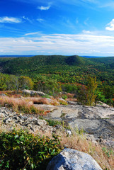 Naklejka na ściany i meble Autumn Mountain peak view panorama