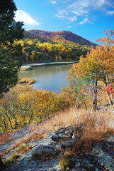 Fototapeta na wymiar Autumn Mountain with lake