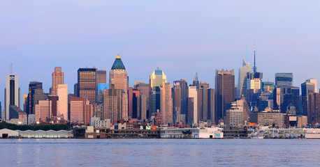 Naklejka premium New York City Manhattan sunset panorama