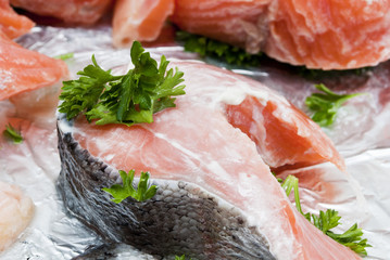 Raw red fish is ready for preparation