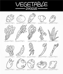 vegetable doodle icon set