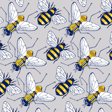 bee fly background pattern