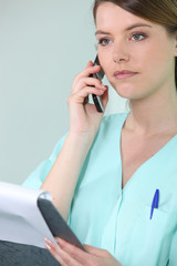 nurse on the phone
