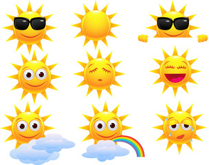 Sun cartoon character