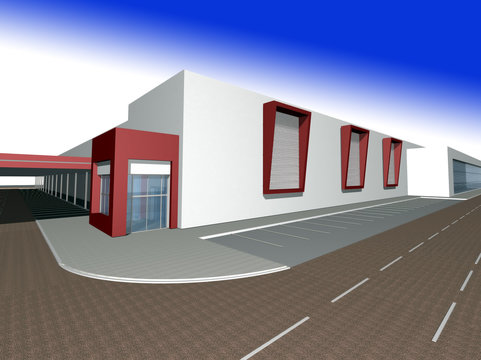 3D rendering of modern building