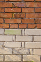 Obraz premium red and white bricks wall background