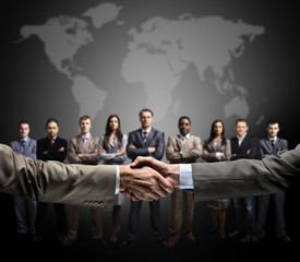 handshake isolated on business background