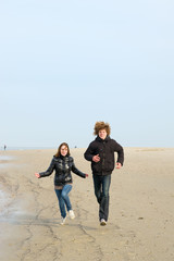 Running at the beach