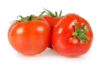 Red tomato isolated on white background