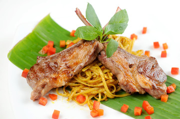 spaghetti with lamb
