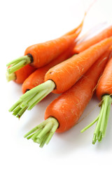 fresh carrots isolated on white background
