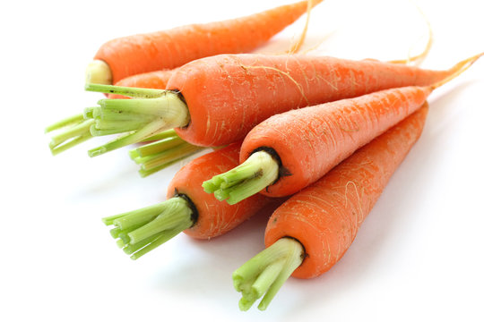 Fresh Carrots Isolated On White Background