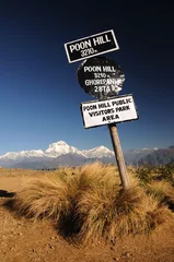 Papier Peint photo Dhaulagiri Famous Poon Hill view point with Dhaulagiri peak, Nepal