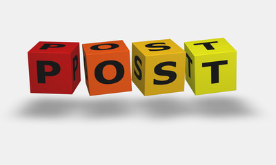 Cubes with word POST