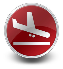 Red Glossy Icon "Airport Arrivals"