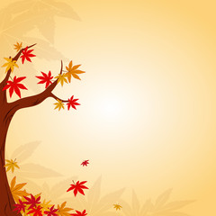 Naklejka na ściany i meble Autumn leaves greeting card