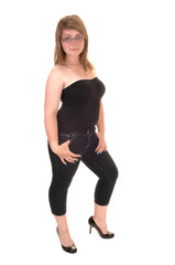 Fototapeta premium Girl standing in studio.