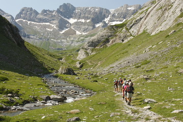 hikers in French Pyrenees