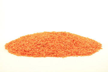 Red Lentil spilled on pile.