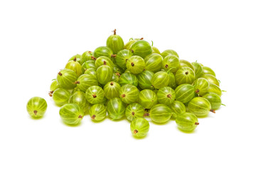 gooseberries closeup on white background