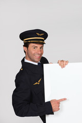 Man dressed up as an airline captain