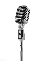 Fototapeta premium vintage microphone isolated on white background