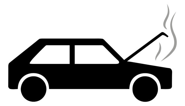 Motorschaden Auto Symbolbild Piktogramm