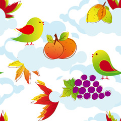 Colorful autumn leaves seamless pattern
