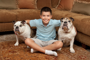 Boy and Dogs