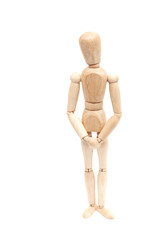 Wooden figure, isolated on white
